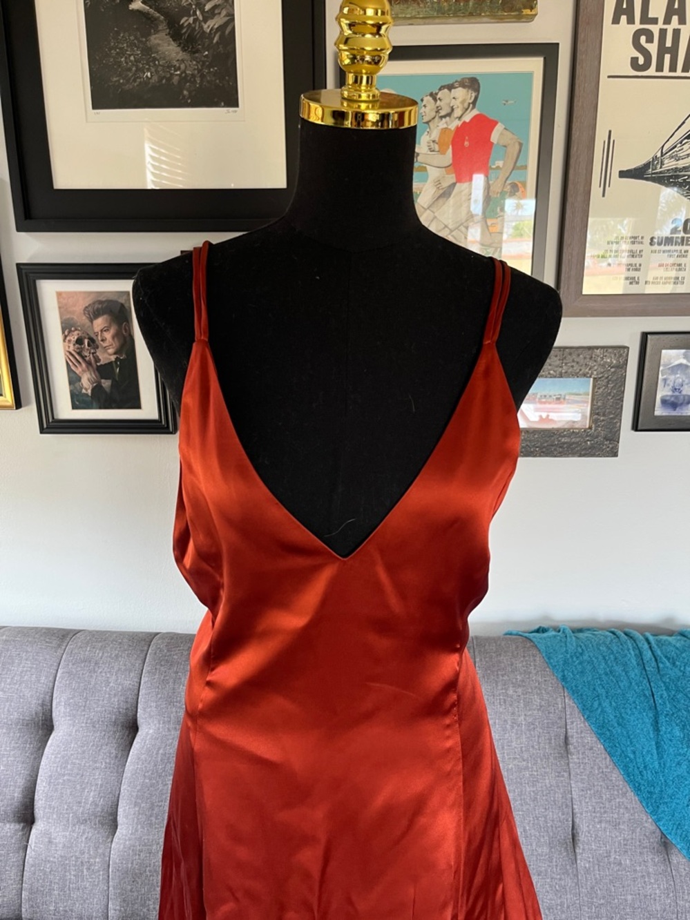 Sleeping with Jacque "Freudian" Silk Slip Dress in Copper.  Size 4 - Picture 8 of 12